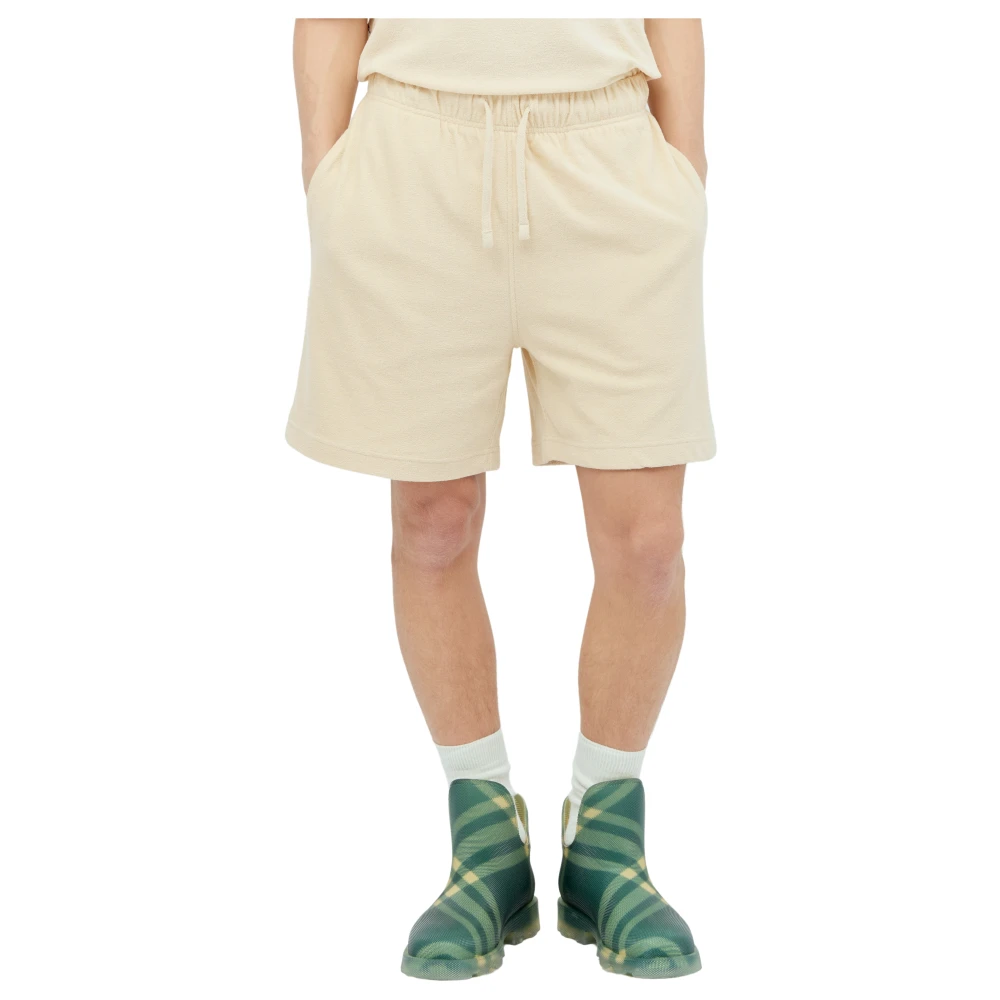 Burberry Badstof Shorts met achter EKD-print Beige Heren