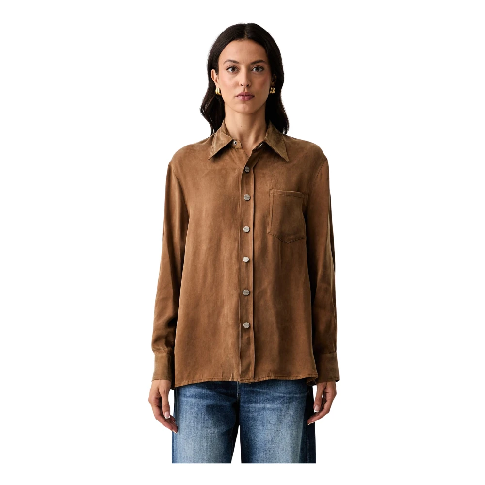 Pinko A3f8m10 Camicia Careser Caffè Liquoroso - Immagine 4