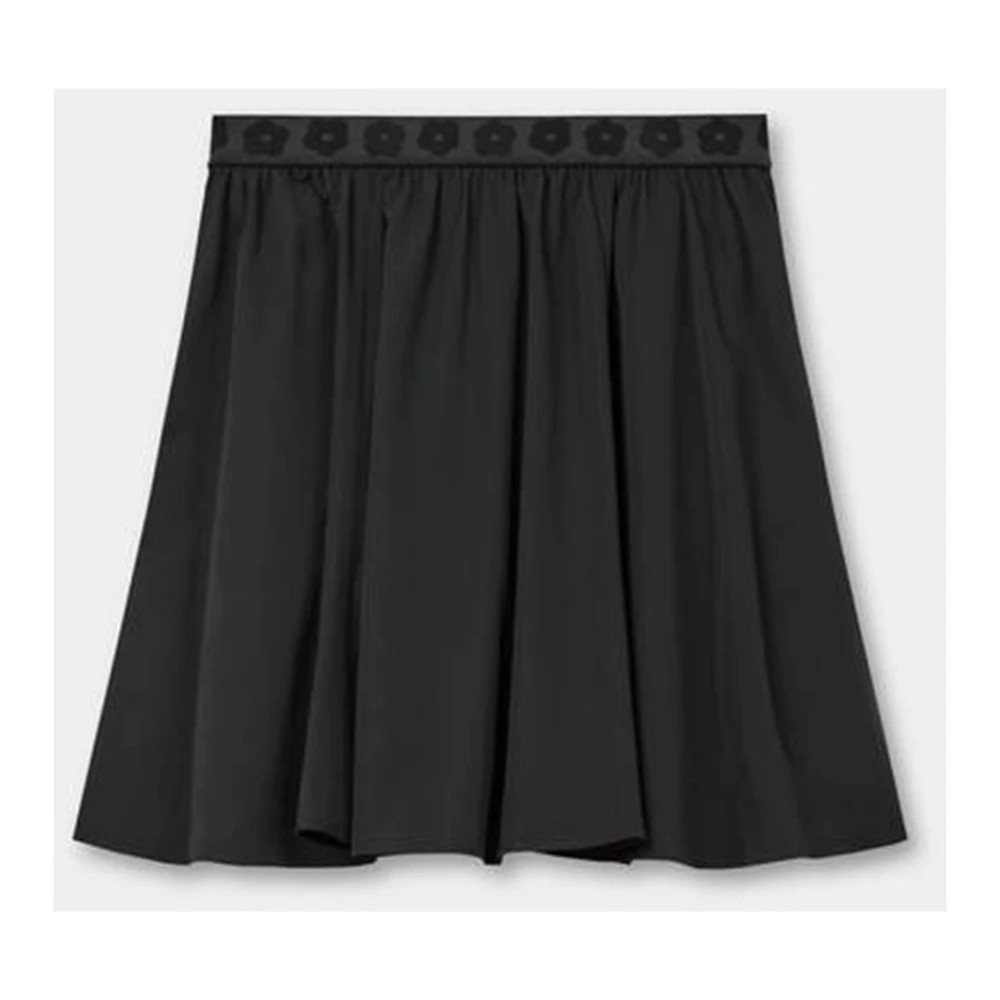 Kenzo Zwarte Rok met Elastische Taille Black Dames