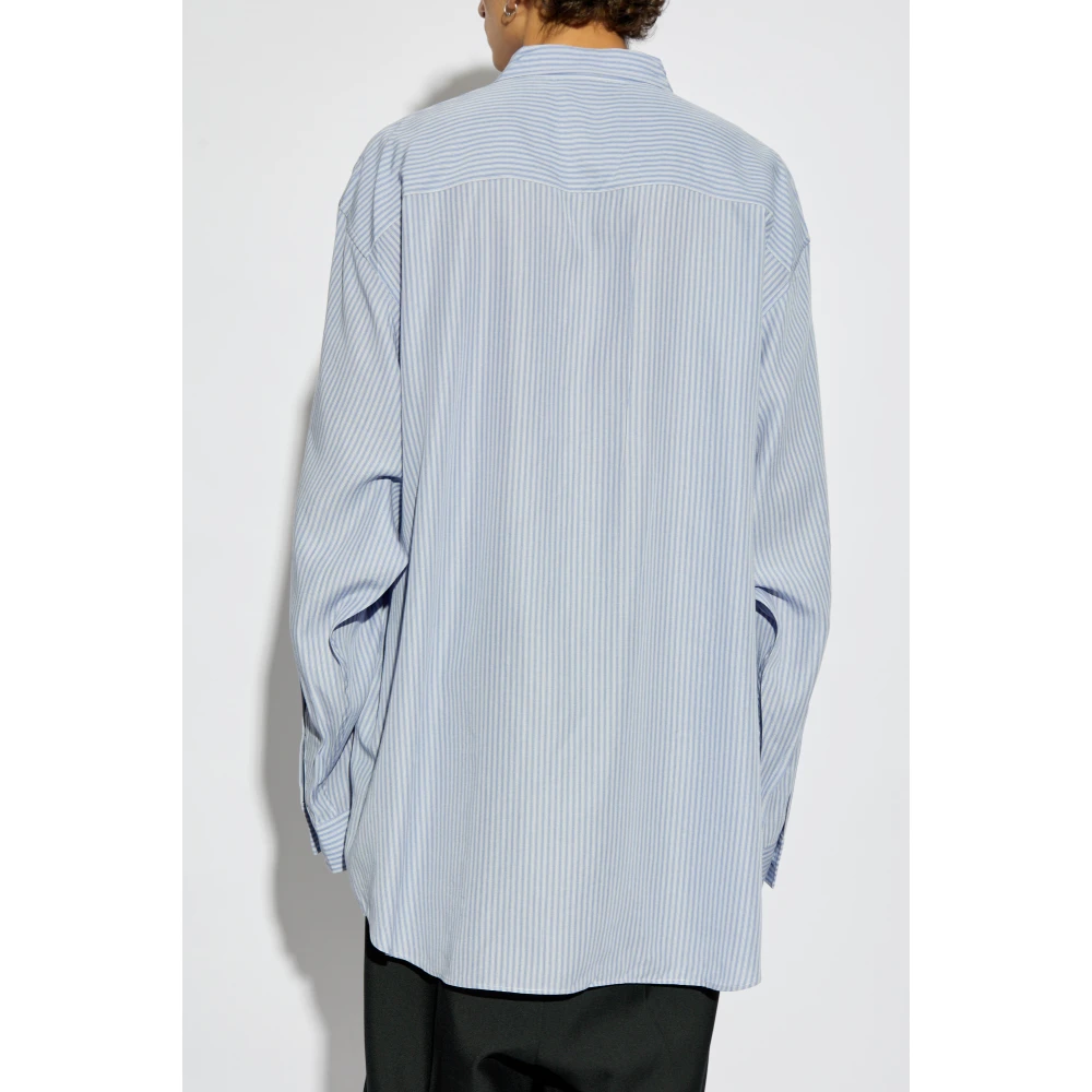 Balenciaga Shirt met streepjespatroon Blue Heren