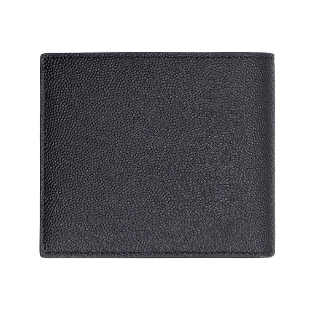 Saint Laurent Zwarte leren portemonnee met kaartsleuven Black Heren