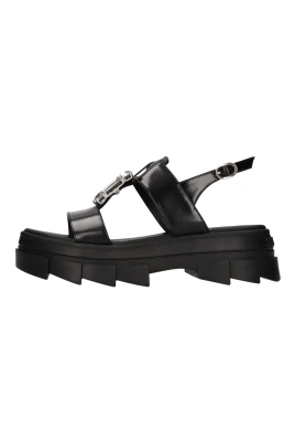 Läder Sandaler med Juveldetaljer