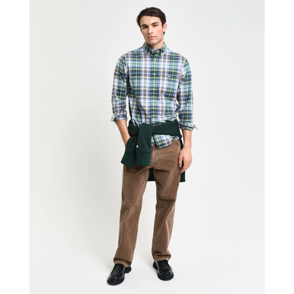 Gant Tartan Check Poplin Overhemd Multicolor Heren