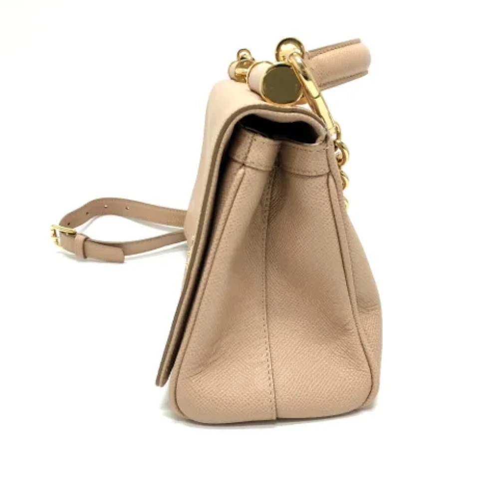 Dolce & Gabbana Pre-owned Leather shoulder-bags Beige Dames