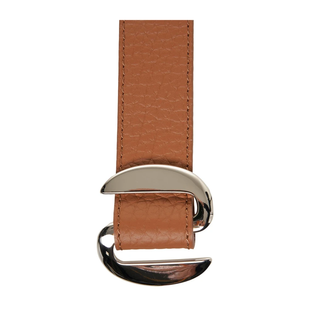 Orciani Bruine Leren Riem Elegant Metalen Gesp Brown Dames