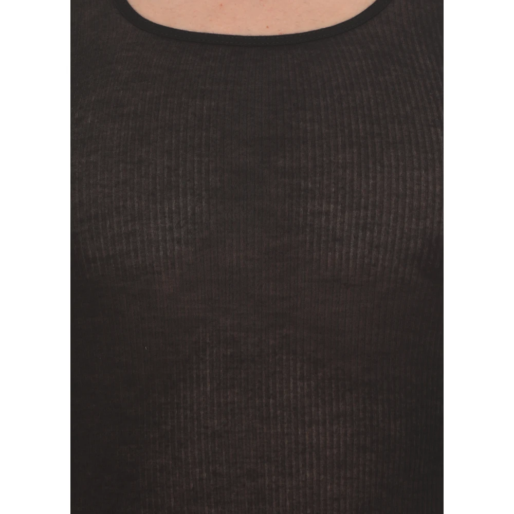 Rick Owens Zwarte Mouwloze Asymmetrische Top Black Heren