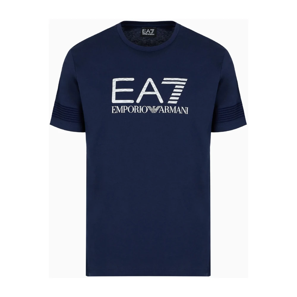 Emporio Armani EA7 Essentiële Gestreepte Mouw T-shirt Blue Heren