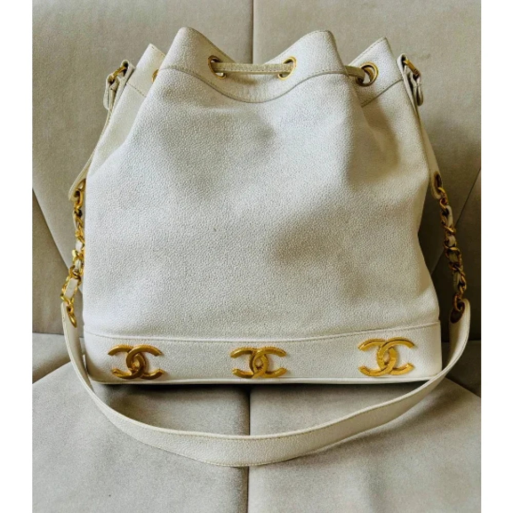 Chanel Vintage Pre-owned Leather chanel-bags Beige Dames