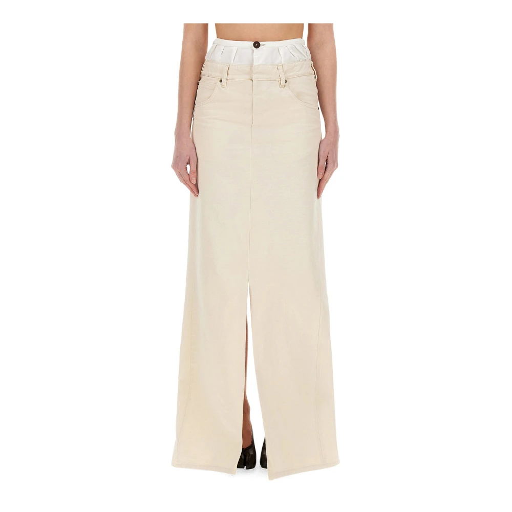 Maison Margiela Anonymity Of The Lining Long Skirt - Female - Maxi Skirts - Beige - Xs - Skirts