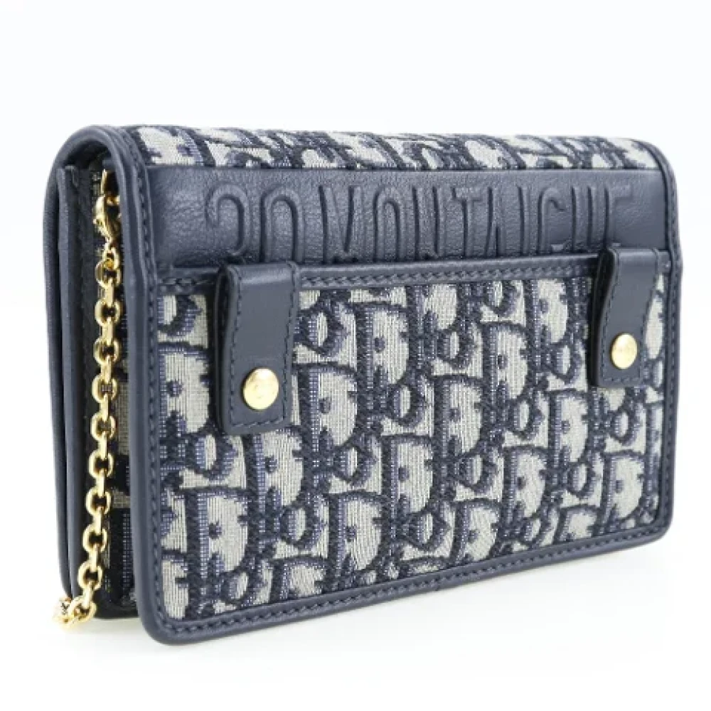 Dior Vintage Pre-owned 30 Montaigne Cross Body Bag Blue Dames
