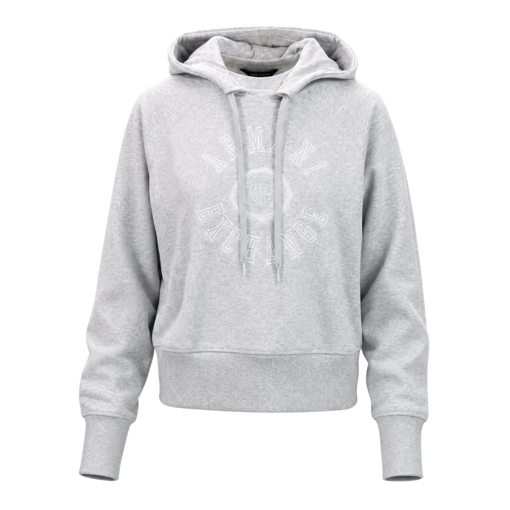 Armani Exchange Donna Grigio - Felpa Corta Con Cappuccio - Sweatshirts & Hoodies - Xs