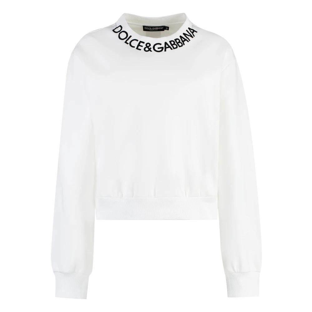 Dolce & Gabbana Katoenen Crew-Neck Sweatshirt White Dames