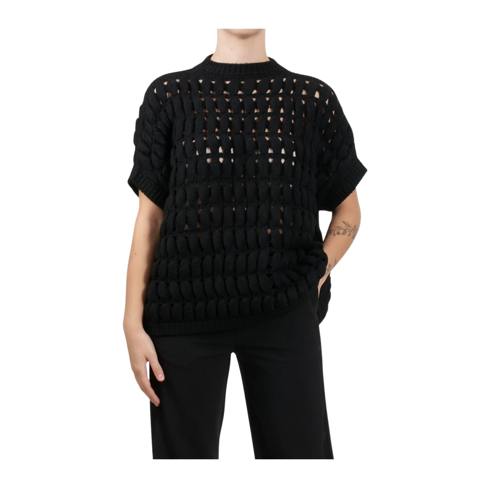 Liviana Conti Geperforeerd Gebreid Vest Black Dames