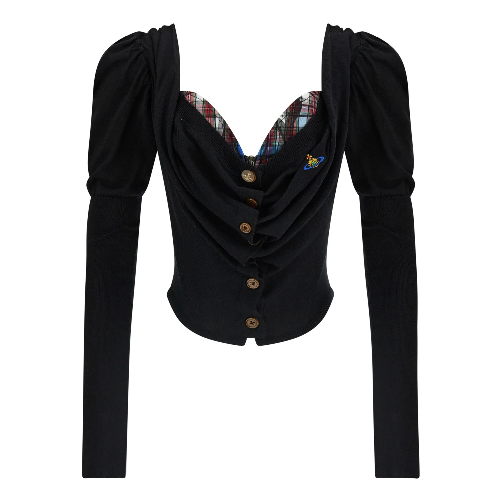 Vivienne Westwood Women's Black Bea Corset Cardigan - Cardigans - S - Knitwear