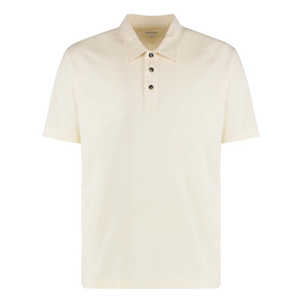 Bottega Veneta Men's Beige Polo Shirts, M, Fine Cotton Jersey Polo