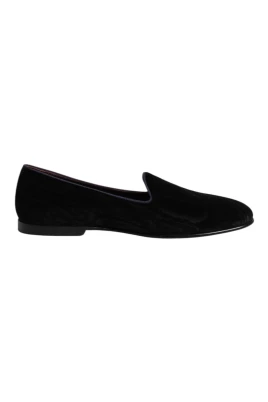 Broderade läderloafers
