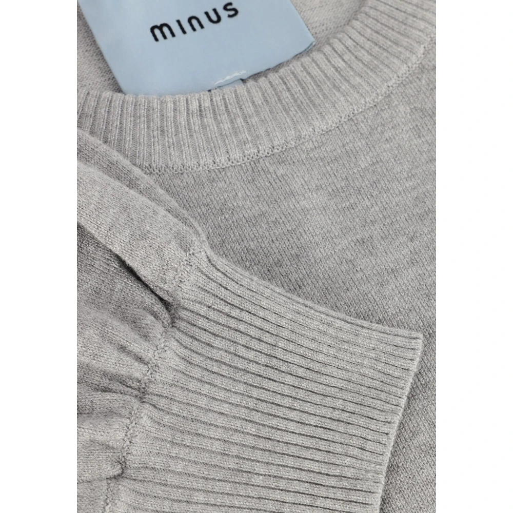 Minus Grijze Gebreide Tee voor Vrouwen Gray Dames