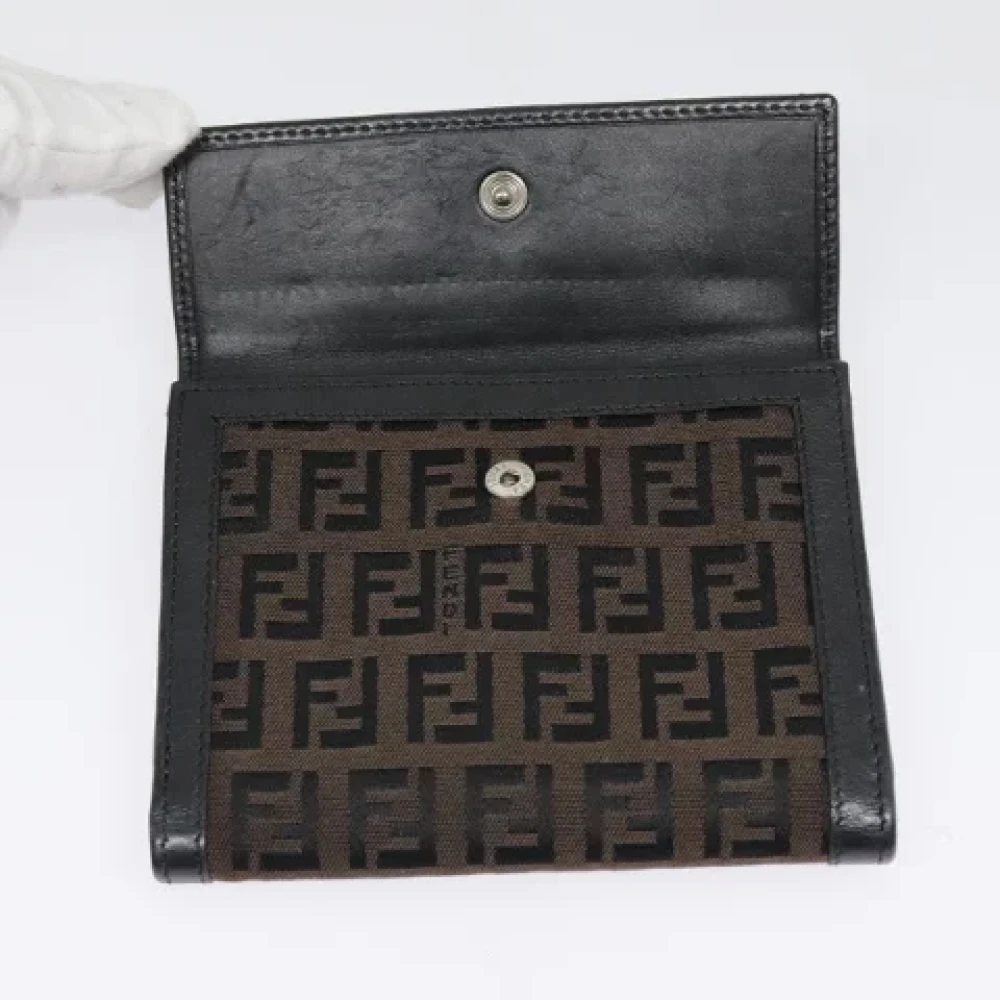 Fendi Vintage Pre-owned Canvas wallets Black Dames