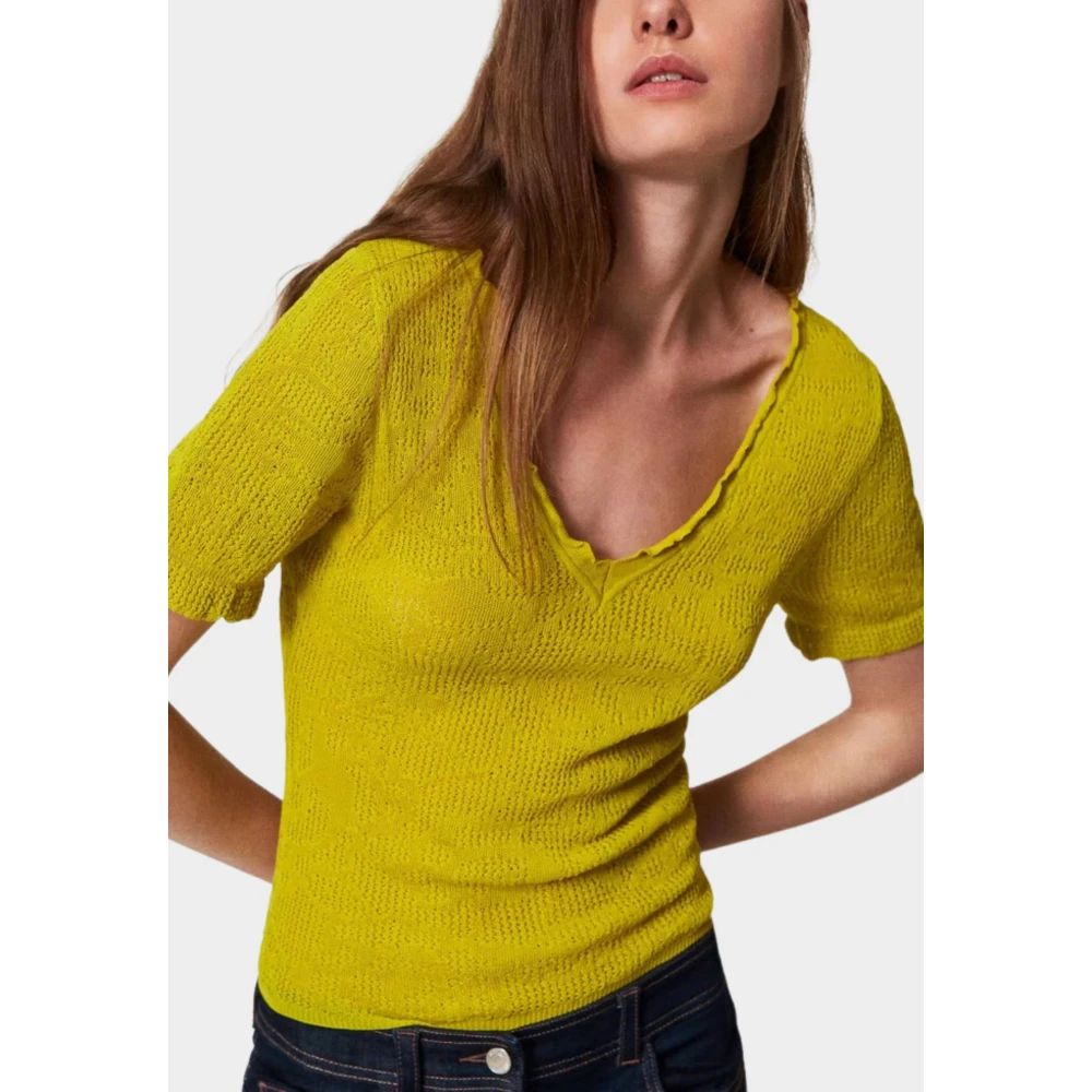 Twinset Omkeerbare Bloemen Jacquard Trui Green Dames