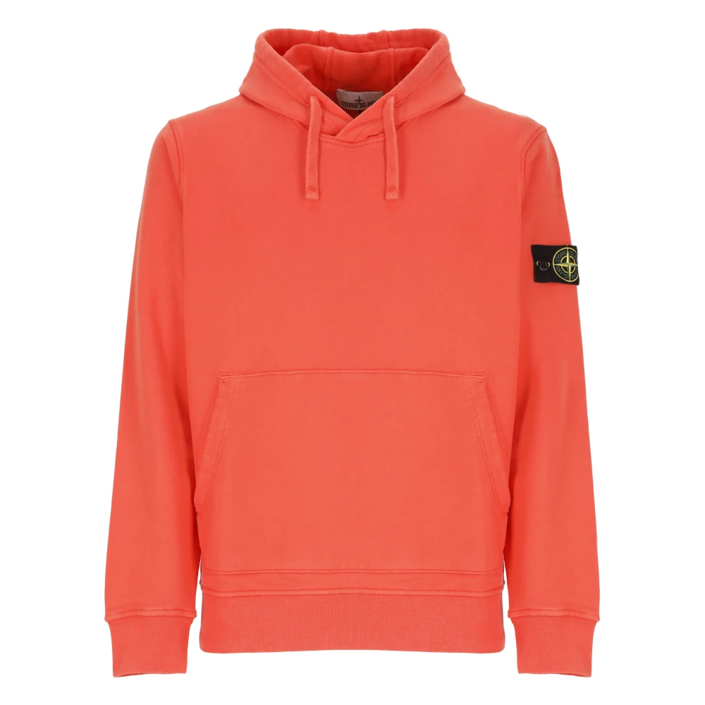 Stone Island Oranje Katoenen Hoodie met Logopatch Orange Heren