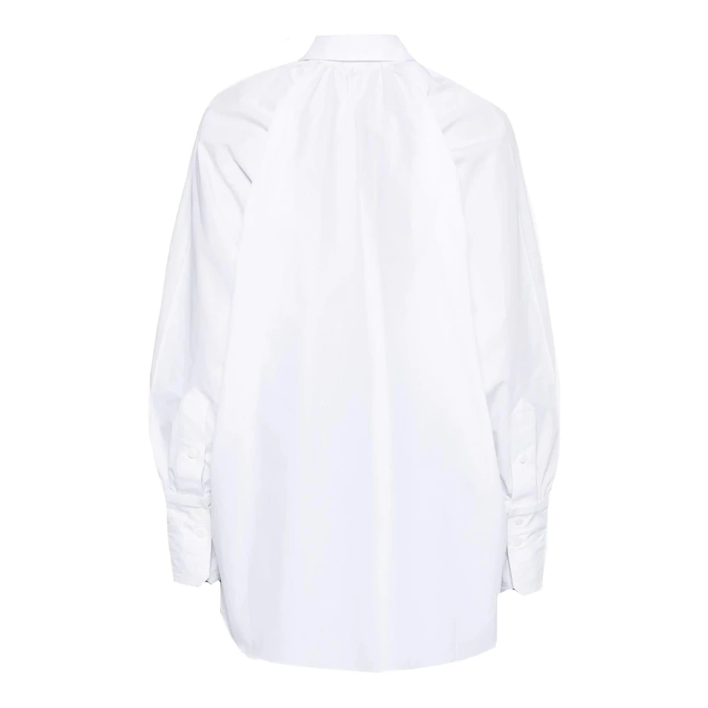 Patou Witte Katoenen Poplin Overhemd met Decoratieve Stiksels White Dames