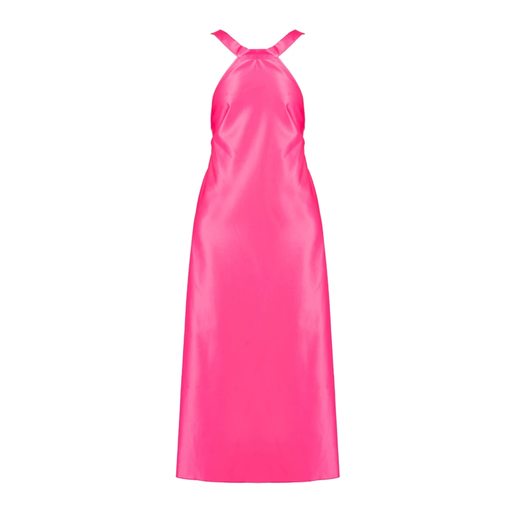 Pinko Rosa Elegant Rygglös Lång Klänning