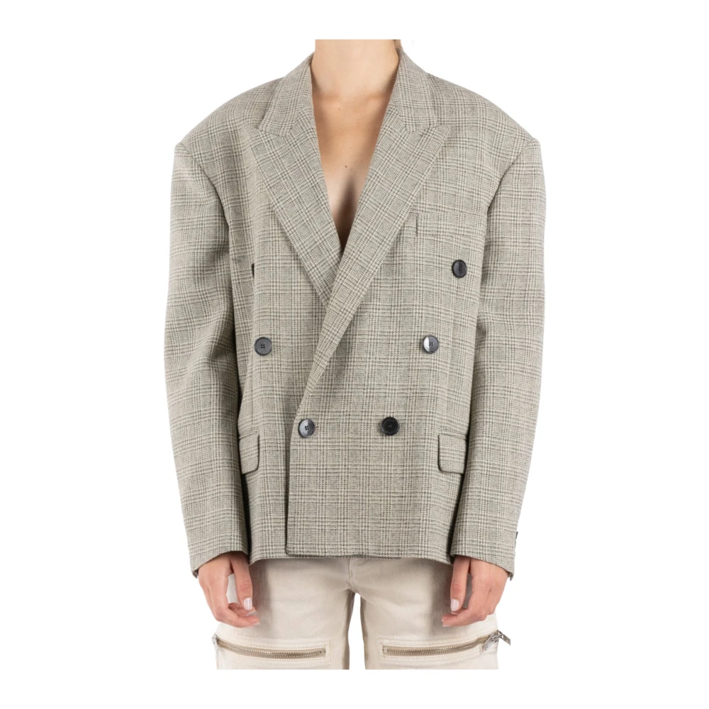 Isabel marant Ivoor en Zwart Wol Blazer Beige Dames