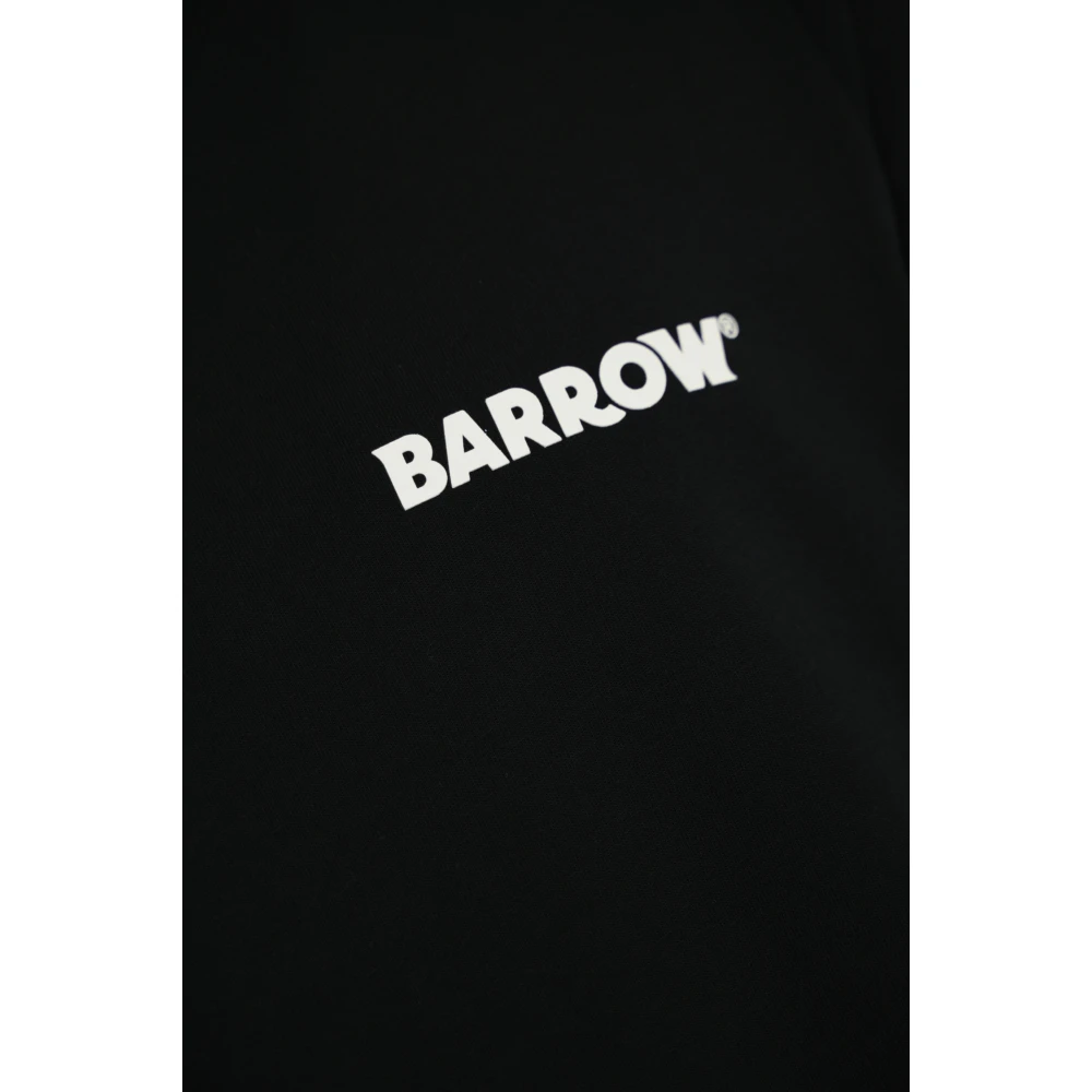 Barrow Zwarte katoenen T-shirt met logoprint Black Heren
