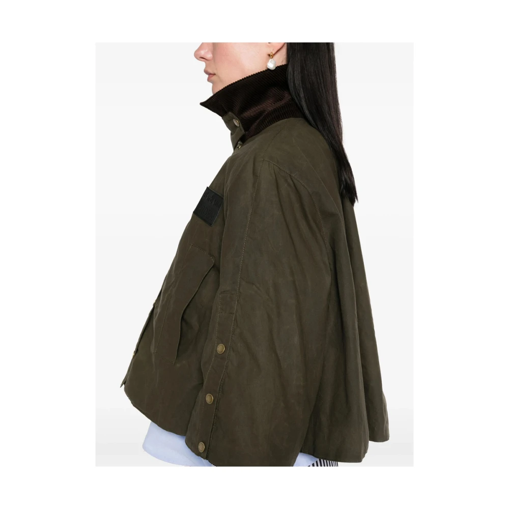 Barbour Khaki Reversible Buitenkleding met drukknoopsluiting Green Dames