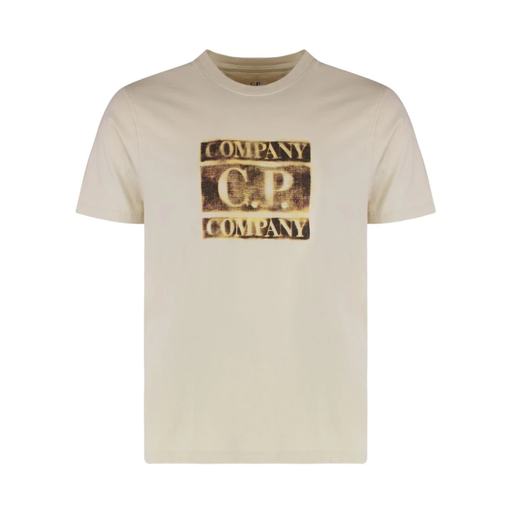 C.p. Company Men's Beige T-Shirts, Xl, T-Shirt Con Logo