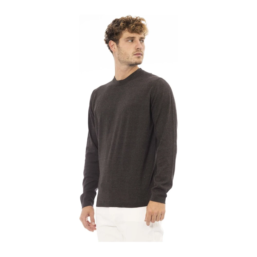 Alpha Studio Ronde Hals Lange Mouw Regular Fit Brown Heren