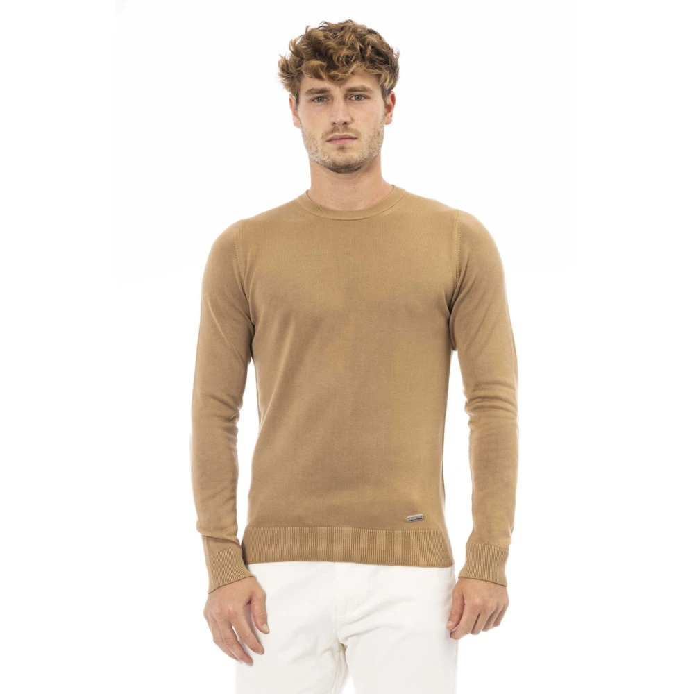 Baldinini Trendy Trui met Lange Mouwen en Ronde Hals Beige Heren