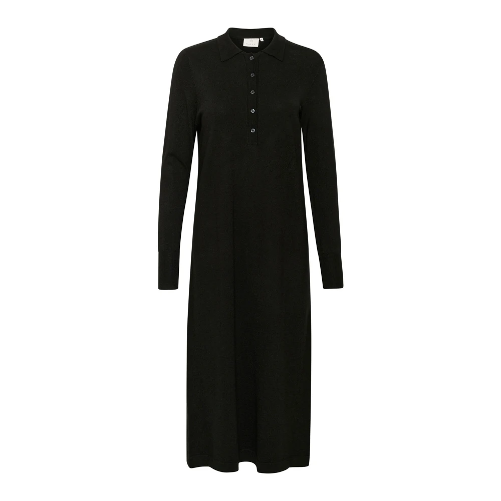 Kaffe Zwart Diep Gebreide Jurk Black Dames