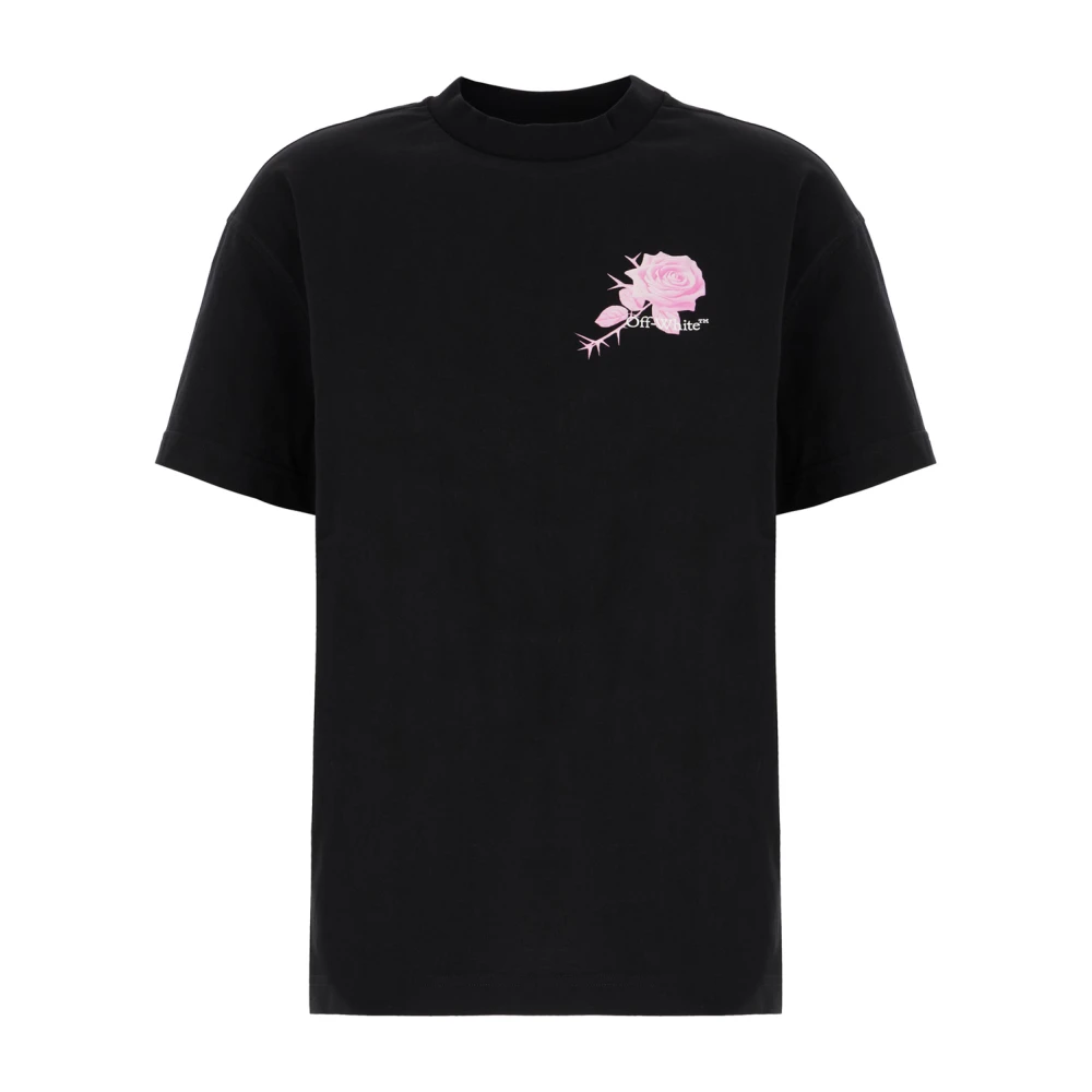 Off White Casual Katoenen T-Shirt in Wit Black Dames