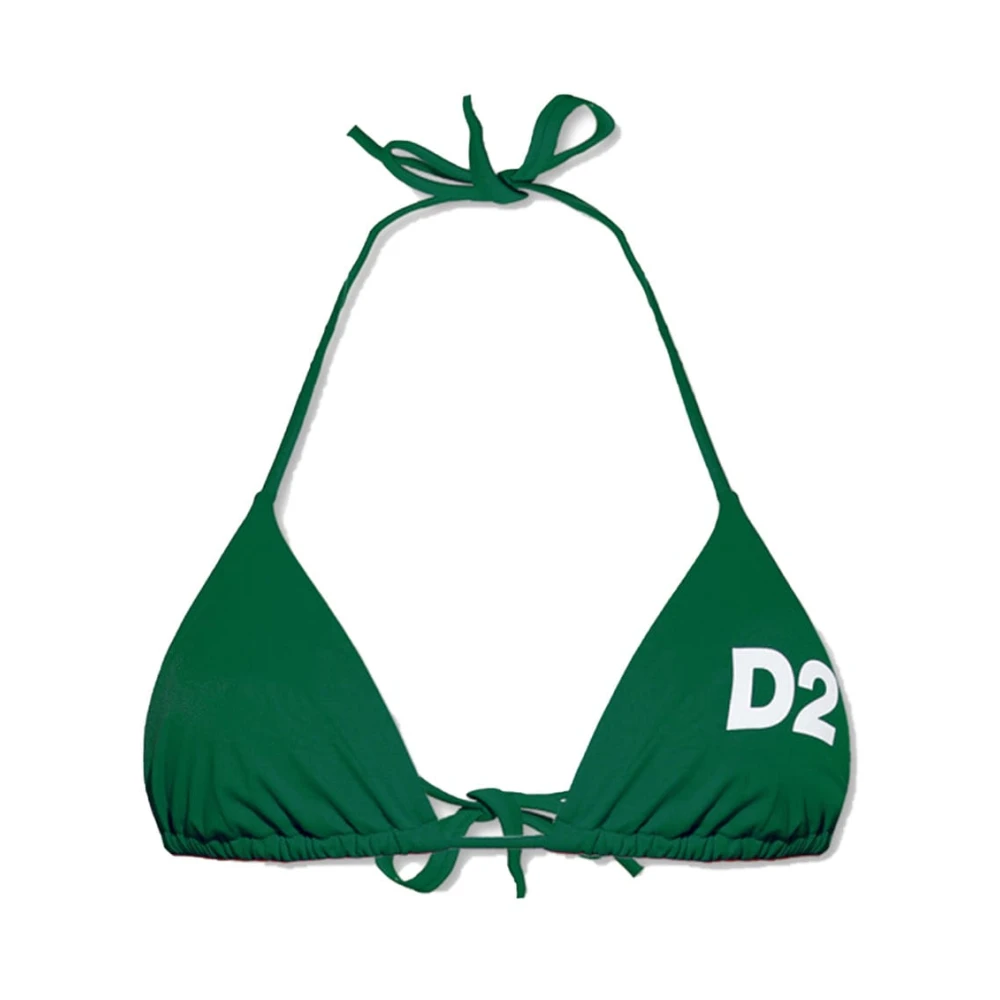 Dsquared2 Stijlvolle Triangle Bikini Top Green Dames