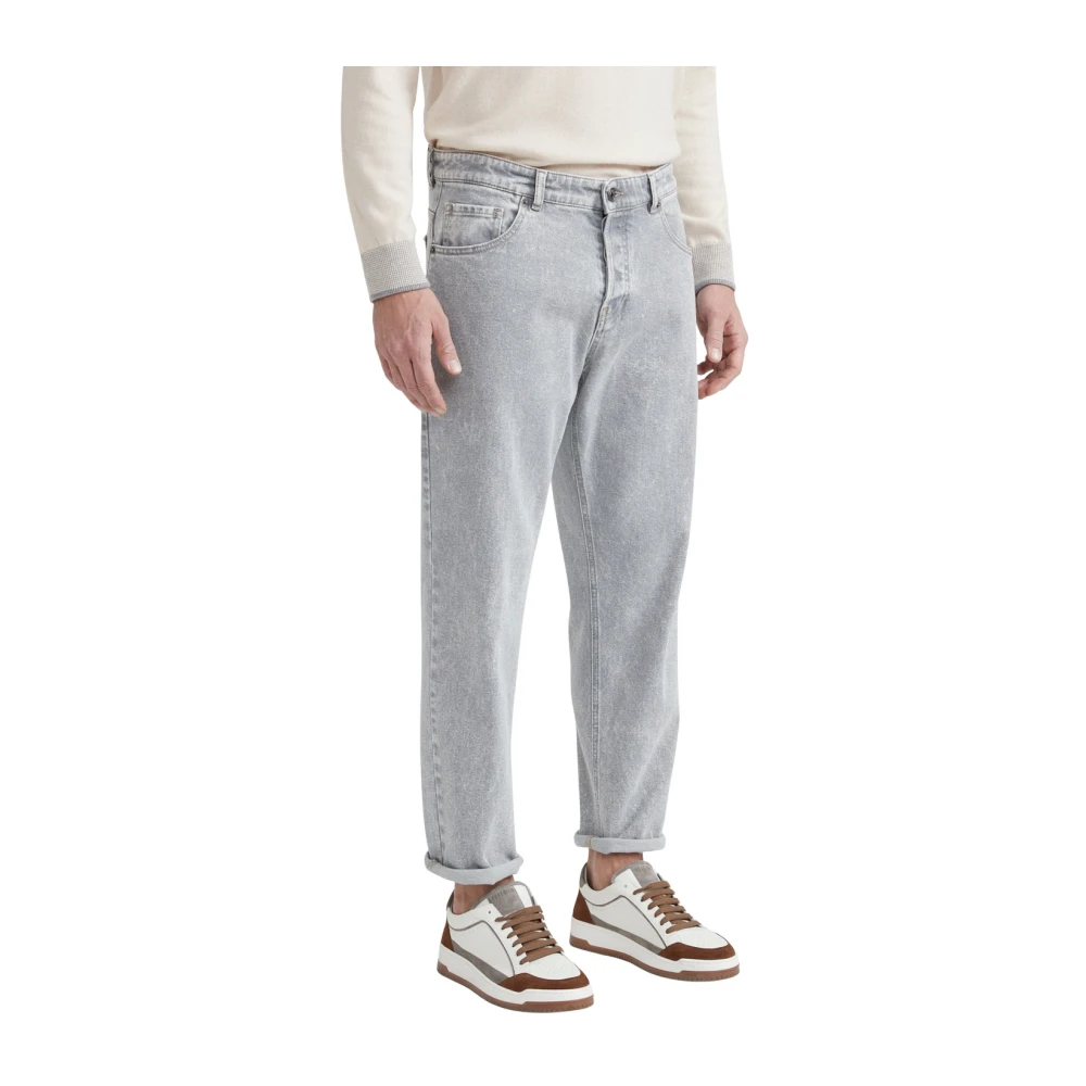 PESERICO Stretch katoenen twill jeans Gray Heren