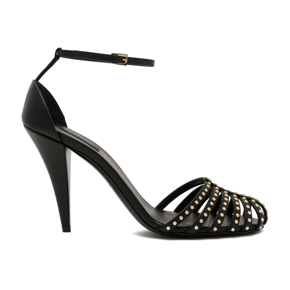 Givenchy Women's Black High Heel Sandals, 7 Uk, Cage Heeled Sandals