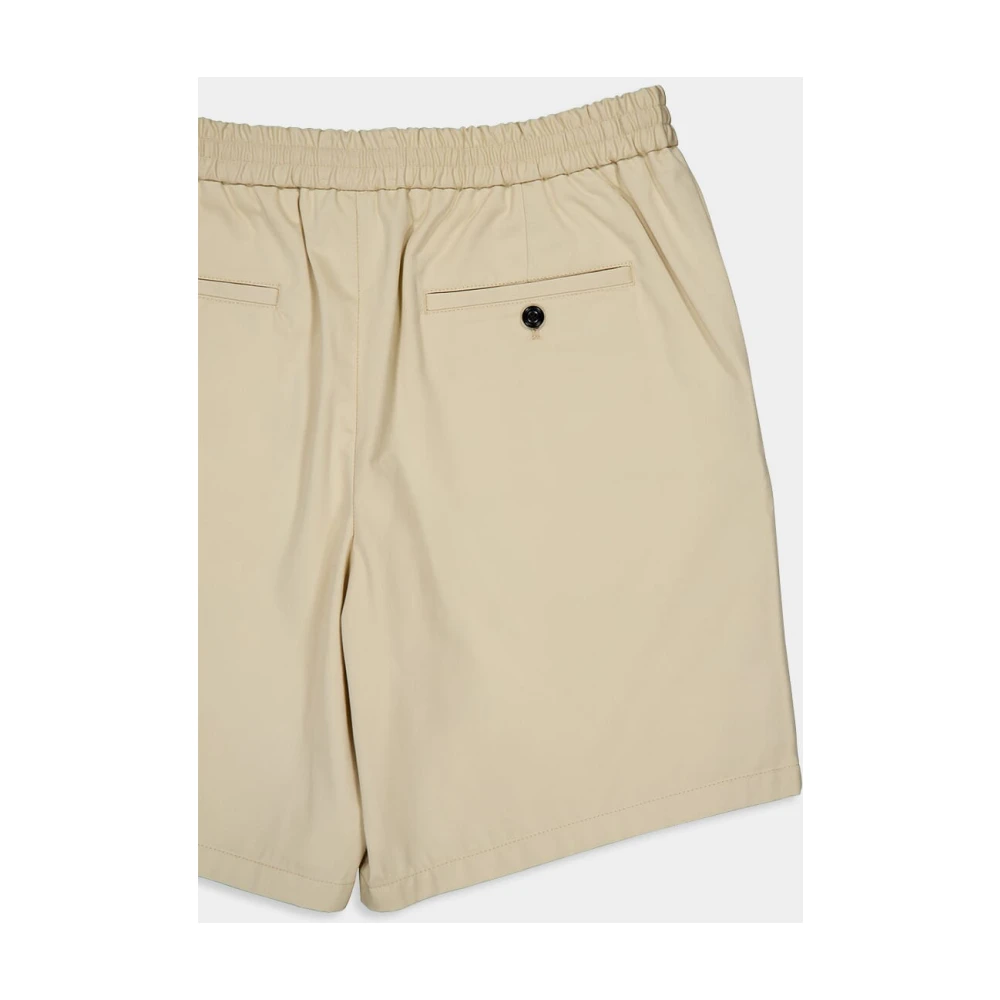 Ami Paris Katoenen shorts met trekkoord Beige Heren