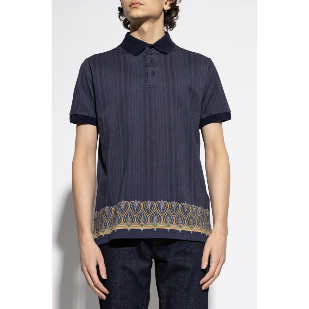 ETRO Gestreepte polo Blue Heren