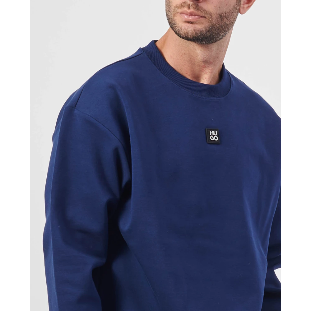Hugo Boss Blauwe Regular Fit Katoenen Sweatshirt Blue Heren
