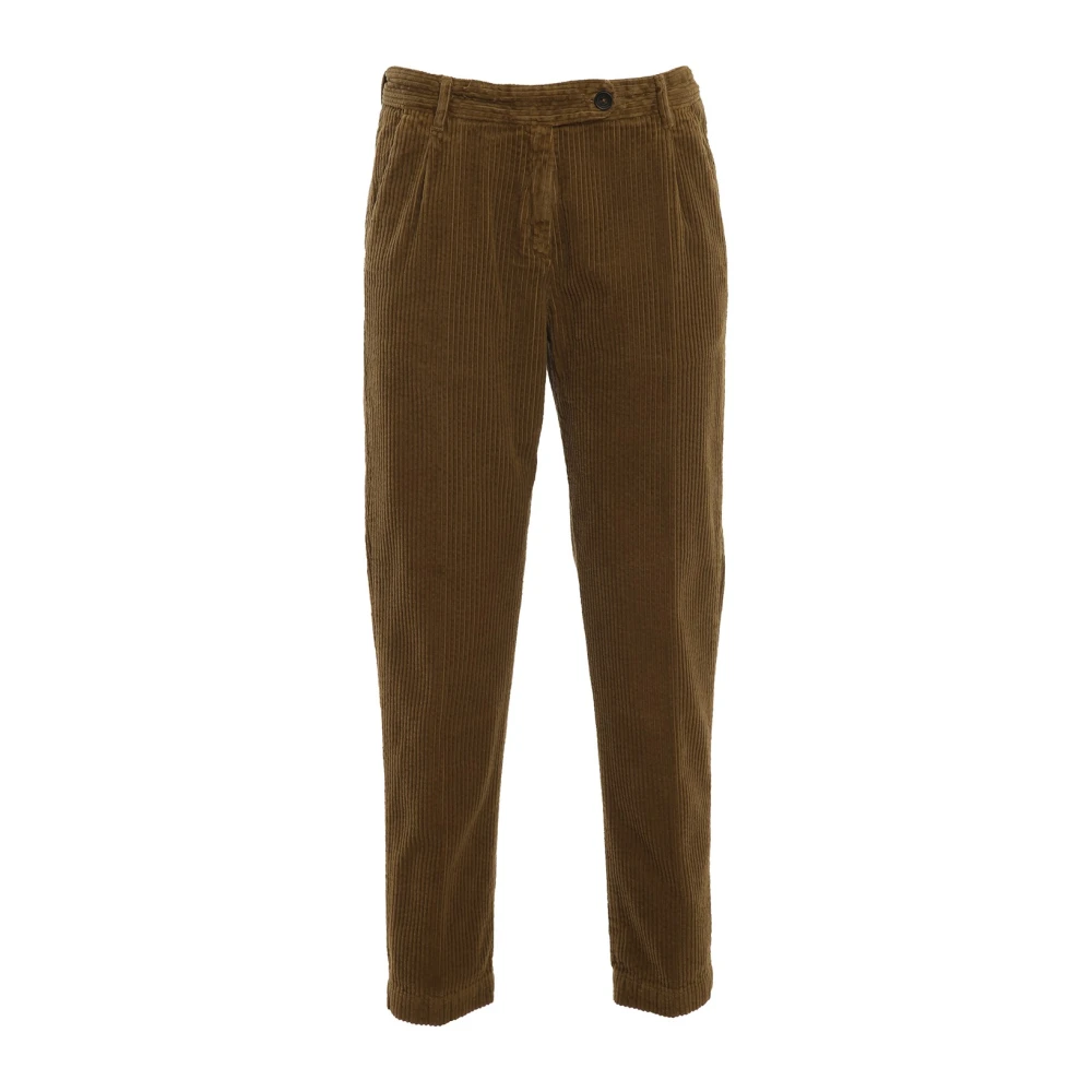 Massimo Alba Fluwelen Broek Brown Dames