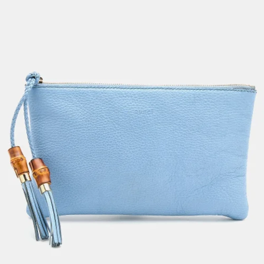 Gucci Vintage Pre-owned Leather clutches Blue Dames