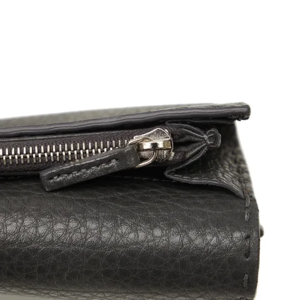 Fendi Vintage Pre-owned Leather wallets Gray Dames