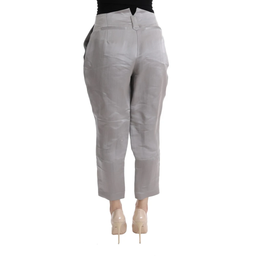 Ermanno Scervino Elegante Grijze Zijden Geknipte Broek Gray Dames