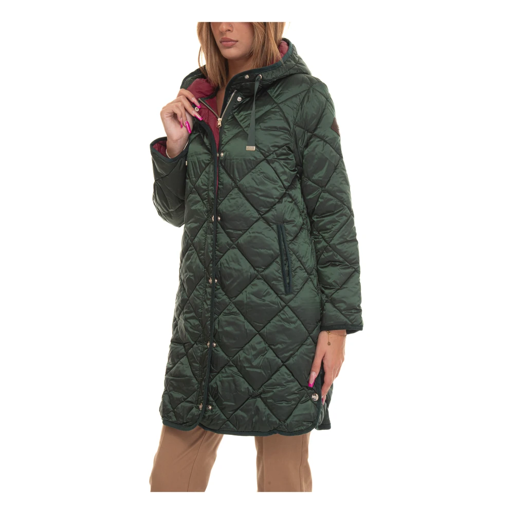 Husky Original Quilted Hooded Cassie Coat Green Dames