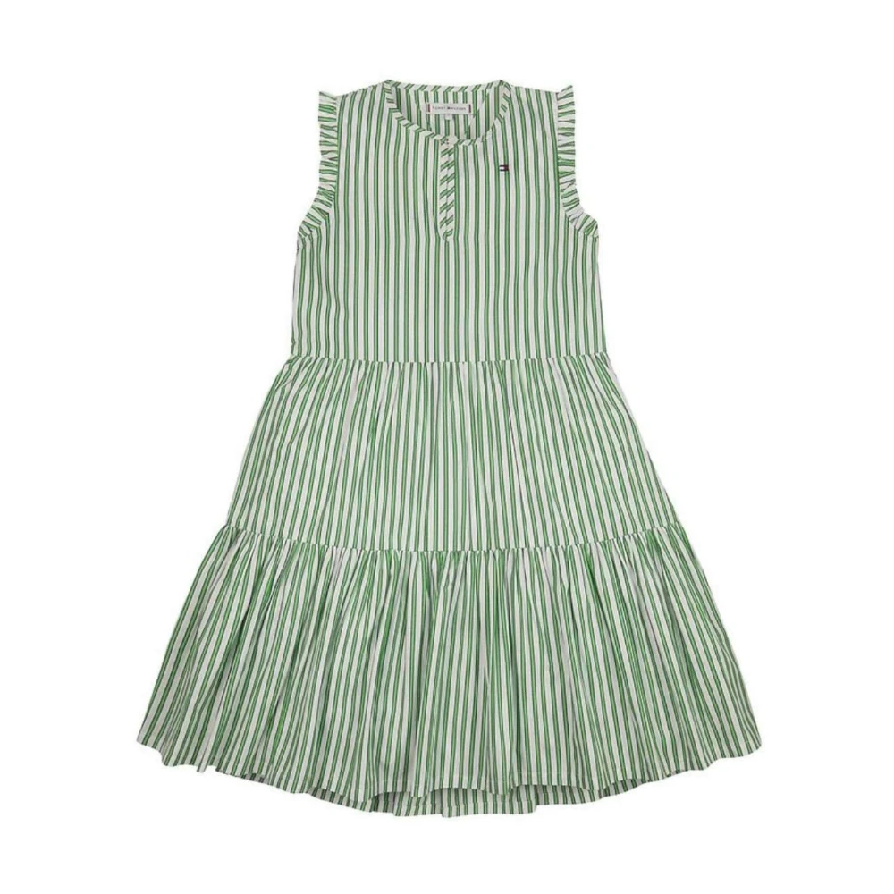Tommy Hilfiger Women's Green Striped Midi Dress