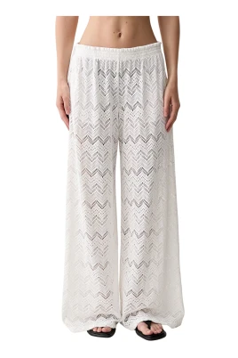 Mesh Wide-Leg Pants