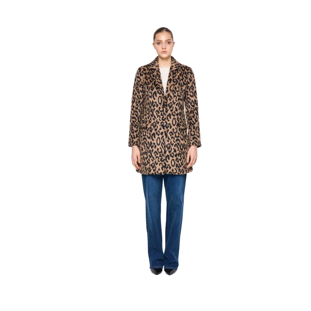 Silvian Heach Luipaardprint Klassieke Jas Multicolor Dames