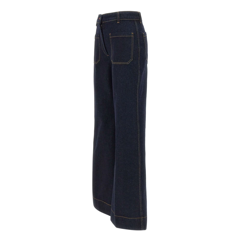 Victoria Beckham Alina High Waist Slim Fit Jeans Blue Dames
