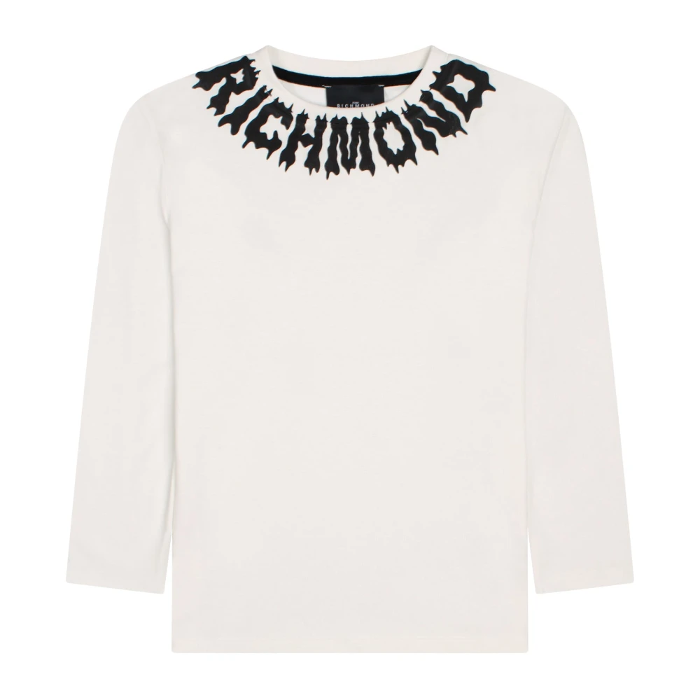 John Richmond Långärmad Logo T-shirt White, Unisex